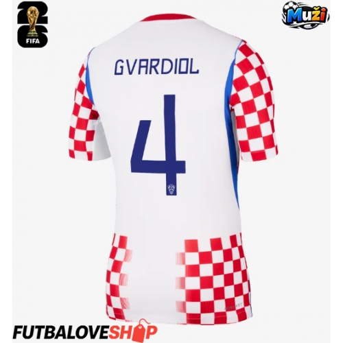 Dres Chorvátsko Josko Gvardiol #4 Domáci MS 2026 Krátky Rukáv